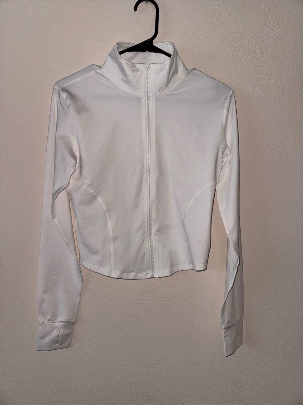 White athletic full zip jacket. Size medium